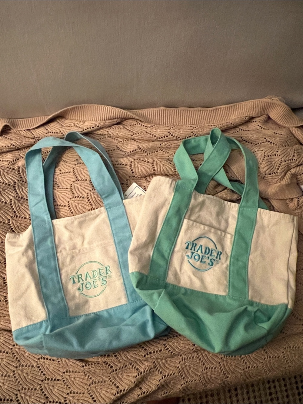 Pastel Trader Joe’s mini totes